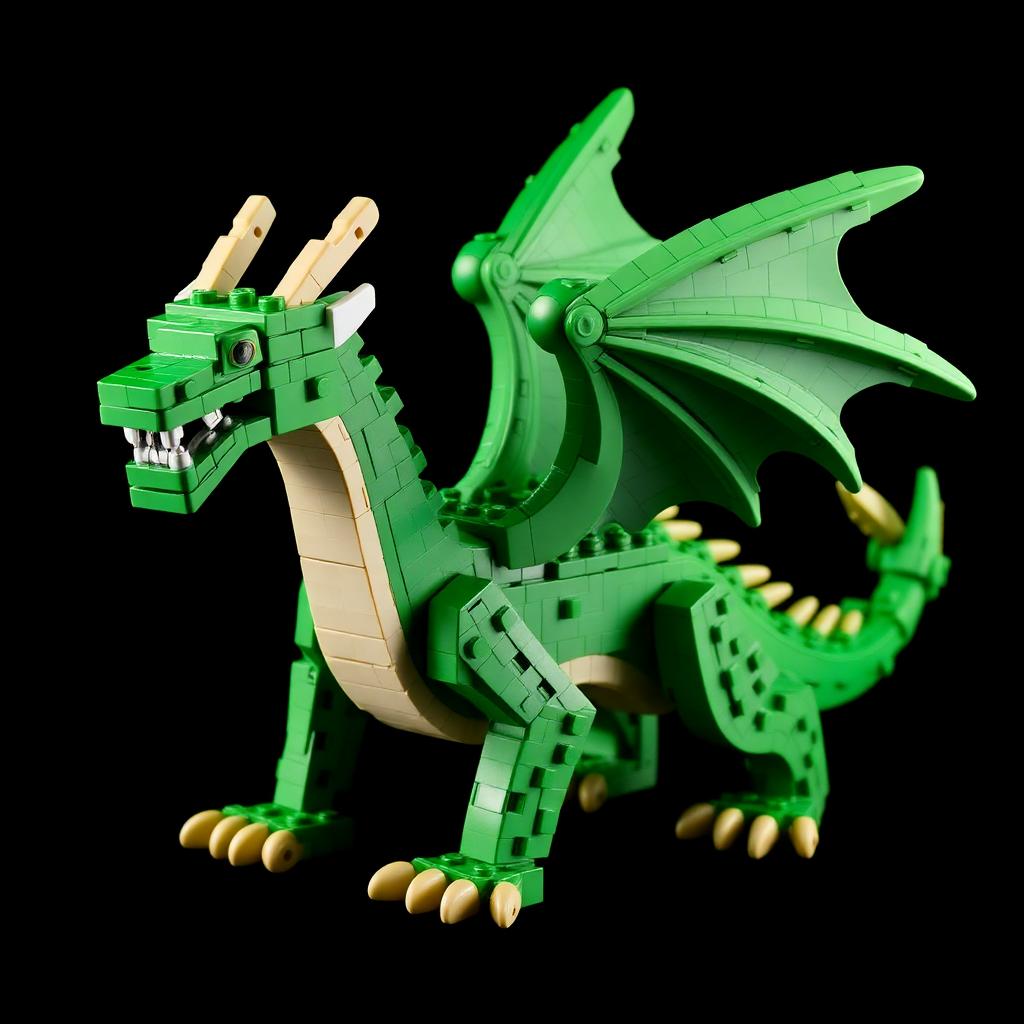 Dragon built from LEGO bricks